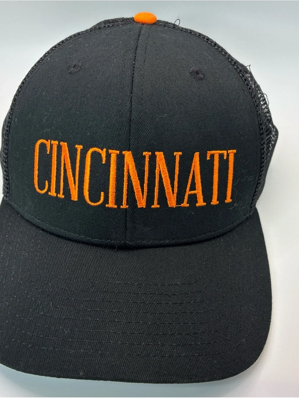Cincinnati Embroidered Trucker Hat - Black/Orange
